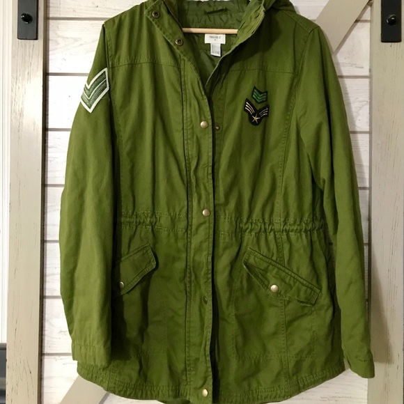 Forever 21 Jackets & Blazers - ***Casual canvas field jacket olive drab green***